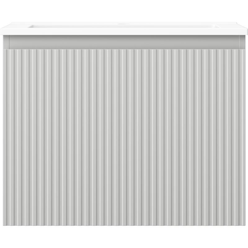 Mexen Rivel mueble de baño de 60 cm con lavabo Otis, 1 cajón, ranurado, gris mate/blanco mate - 91A20-06047-1-BF62-W18M01