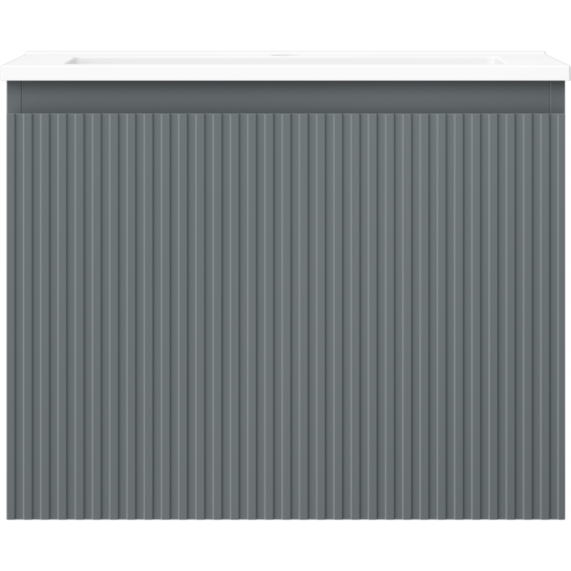 Mexen Rivel badkamerkast 60 cm met wastafel Otis, 1 lade, gegroefd, grafiet mat/wit mat - 91A20-06047-1-BF66-W18M01