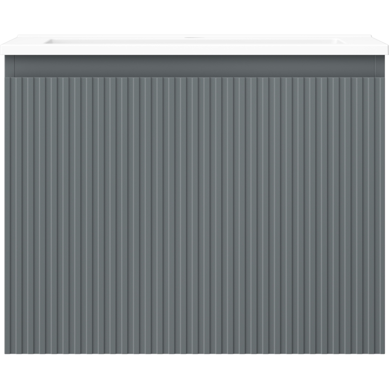 Mexen Rivel mobile da bagno 60 cm con lavabo Otis, 1 cassetto, scanalato, grafite opaco/bianco opaco - 91A20-06047-1-BF66-W18M01