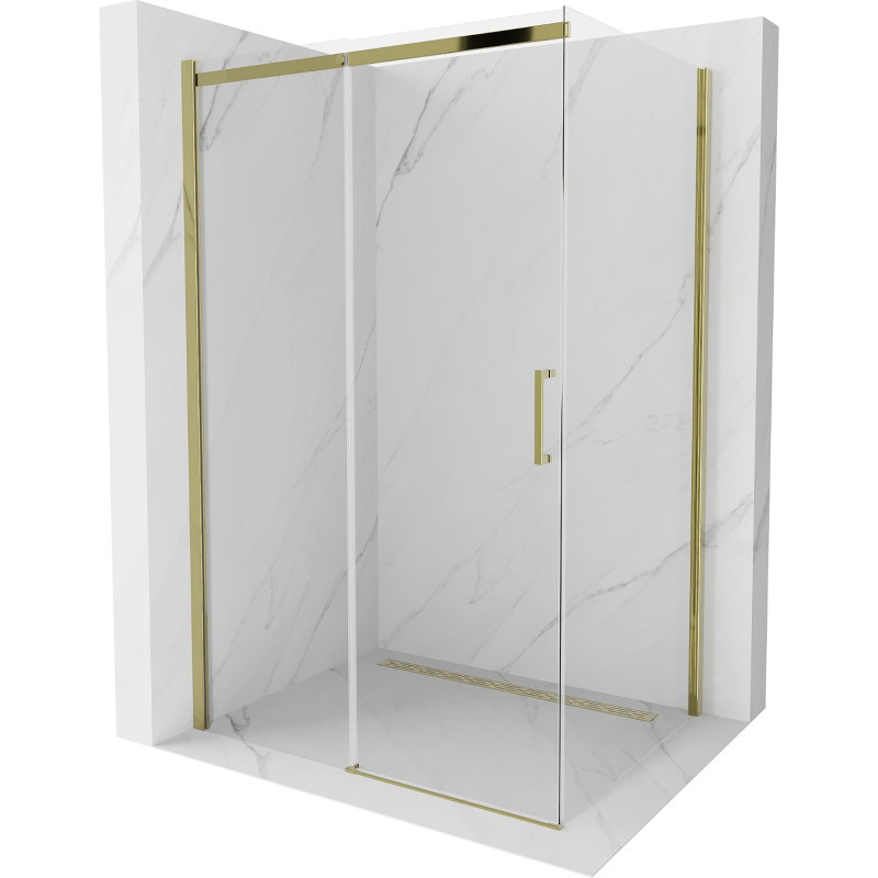 Mexen Omega lükand dušikabiin 130 x 90 cm, läbipaistev, kuldne - 825-130-090-50-00