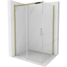 Mexen Omega schuifbare douchecabine 130 x 100 cm, transparant, goud - 825-130-100-50-00