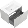 Mexen Rivel armadietto da bagno 70 cm con lavabo Otis, 1 cassetto, scanalato, grigio opaco/bianco opaco