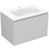 Mexen Rivel 70 cm Bathroom Cabinet with Basin Otis, 1 Drawer, Grooved, Matte Gray/Matte White - 91A20-07047-1-BF62-W18M01