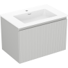 Mexen Rivel Armario de baño de 70 cm con lavabo Otis, 1 cajón, acanalado, gris mate/blanco mate - 91A20-07047-1-BF62-W18M01