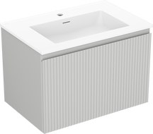 Mexen Rivel mobile da bagno 70 cm con lavabo Otis, 1 cassetto, scanalato, grigio opaco/bianco opaco - 91A20-07047-1-BF62-W18M01