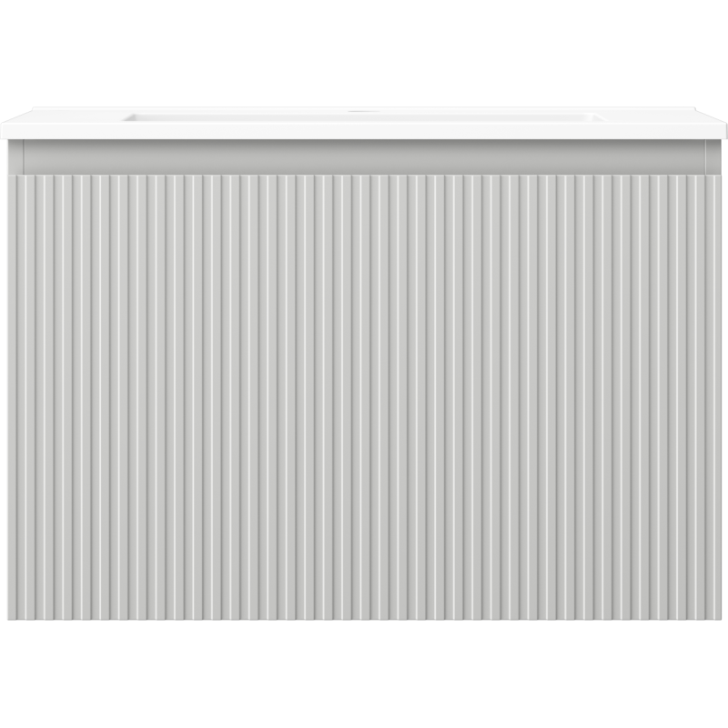 Mexen Rivel badkamerkast 70 cm met wastafel Otis, 1 lade, geribbeld, grijs mat/wit mat - 91A20-07047-1-BF62-W18M01