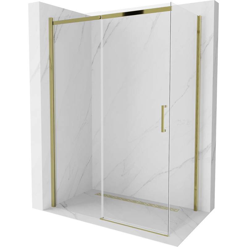Mexen Omega liuglev dušikabiin 140 x 70 cm, läbipaistev, kuldne - 825-140-070-50-00