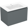 Mexen Rivel armadietto da bagno 70 cm con lavabo Otis, 1 cassetto, scanalato, grafite opaco/bianco opaco