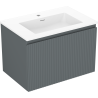 Mexen Rivel mobile bagno 70 cm con lavabo Otis, 1 cassetto, scanalato, grafite opaco/bianco opaco - 91A20-07047-1-BF66-W18M01