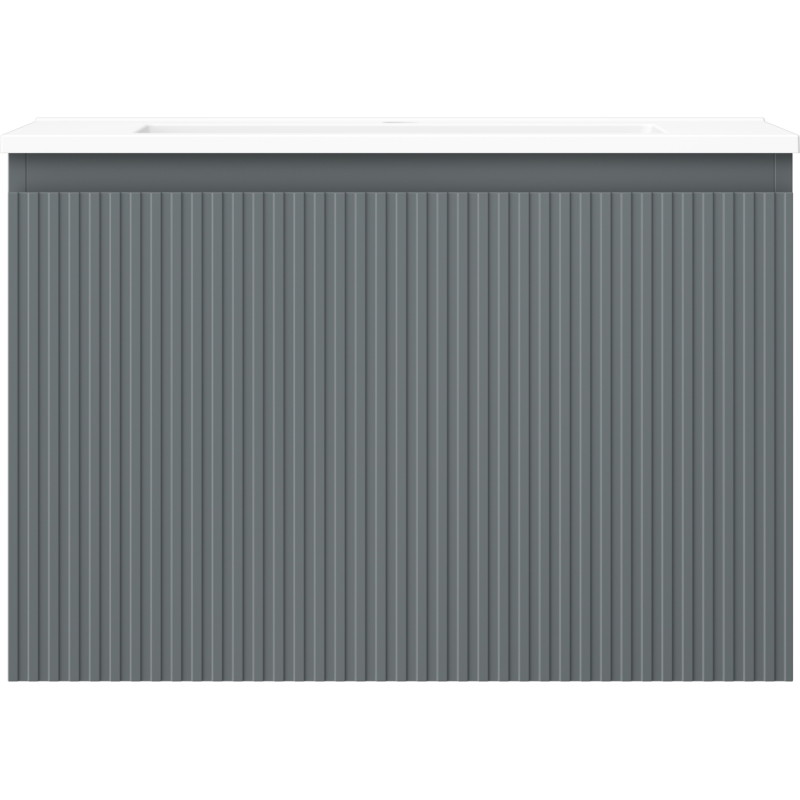 Mexen Rivel badkamerkast 70 cm met wastafel Otis, 1 lade, gegroefd, grafiet mat/wit mat - 91A20-07047-1-BF66-W18M01
