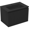 Mexen Rivel mobile da bagno 70 cm con lavabo Otis, 1 cassetto, scanalato, nero opaco - 91A20-07047-1-BF71-W18M71