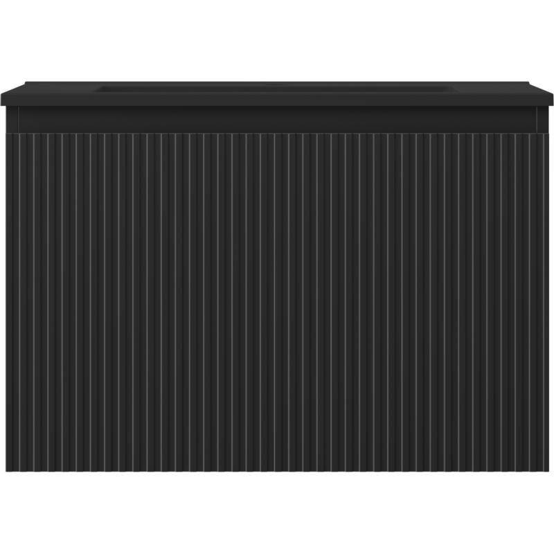 Mexen Rivel armario de baño 70 cm con lavabo Otis, 1 cajón, ranurado, negro mate - 91A20-07047-1-BF71-W18M71