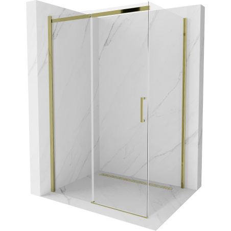 Mexen Omega kabina prysznicowa rozsuwana 140 x 100 cm, transparent, złota - 825-140-100-50-00