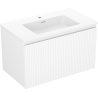 Mexen Rivel Badezimmerschrank 80 cm mit Waschbecken Otis, 1 Schublade, geriffelt, weiß matt - 91A20-08047-1-BF01-W18M01