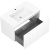 Mexen Rivel meuble de salle de bain 80 cm avec lavabo Otis, 1 tiroir, rainuré, blanc mat - 91A20-08047-1-BF01-W18M01