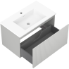 Mexen Rivel bathroom cabinet 80 cm with Otis sink, 1 drawer, grooved, gray matte/white matte - 91A20-08047-1-BF62-W18M01