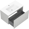 Mexen Rivel meuble de salle de bain 80 cm avec lavabo Otis, 1 tiroir, rainuré, gris mat/blanc mat - 91A20-08047-1-BF62-W18M01
