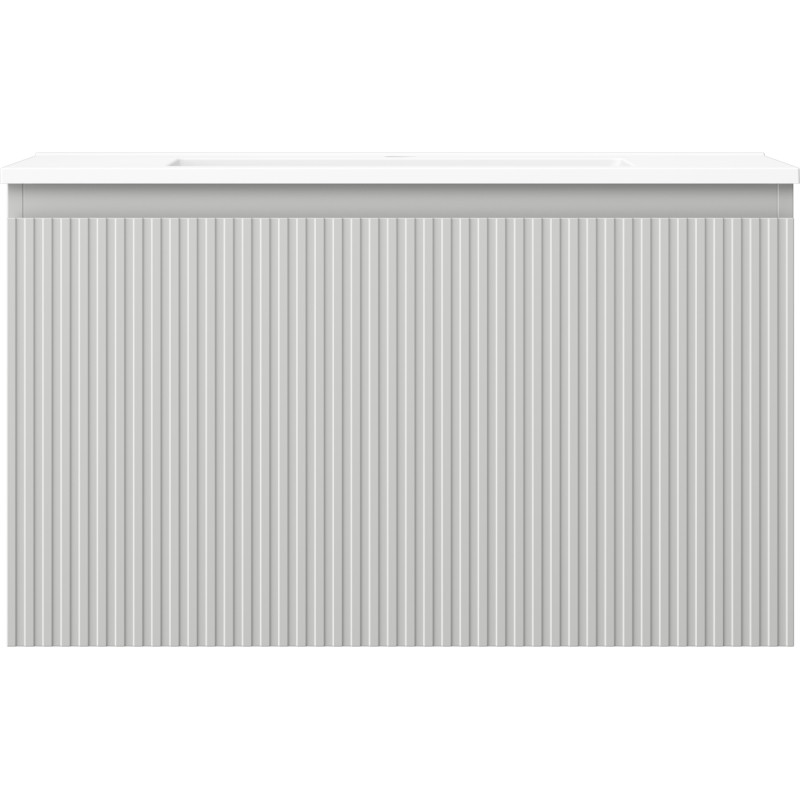 Mexen Rivel badkamerkast 80 cm met wastafel Otis, 1 lade, geprofileerd, grijs mat/wit mat - 91A20-08047-1-BF62-W18M01