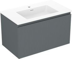Mexen Rivel mobile da bagno 80 cm con lavabo Otis, 1 cassetto, scanalato, grafite opaco/bianco opaco - 91A20-08047-1-BF66-W18M01