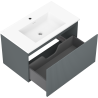 Mexen Rivel mueble de baño de 80 cm con lavabo Otis, 1 cajón, acanalado, grafito mate/blanco mate - 91A20-08047-1-BF66-W18M01