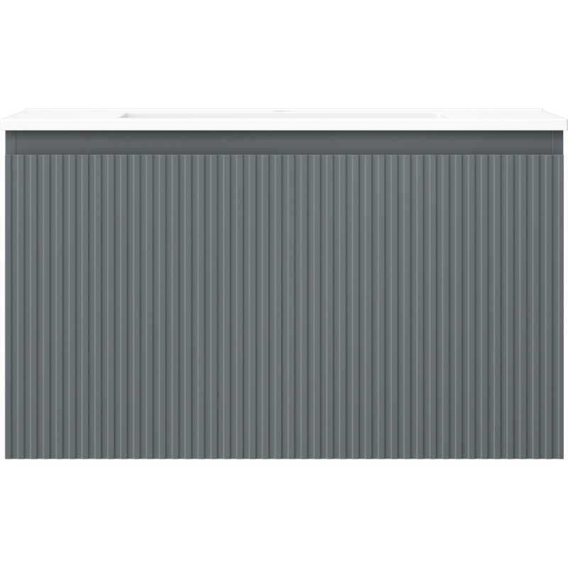 Mexen Rivel armario de baño 80 cm con lavabo Otis, 1 cajón, acanalado, grafito mate/blanco mate - 91A20-08047-1-BF66-W18M01