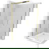 Mexen Omega Duschkabine zum Schieben 100 x 100 cm, transparent, gold + Duschwanne Flat - 825-100-100-50-00-4010