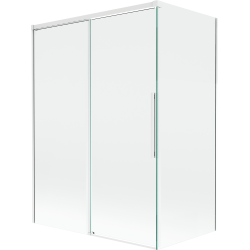 Mexen Rox klizni dvokrilni paravan za kadu 120 + 70 x 150 cm, proziran, bijeli - 8C9-120-070-20-00