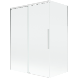 Mexen Rox painel de banho de 2 folhas deslizantes 120 + 70 x 150 cm, transparente, branco - 8C9-120-070-20-00