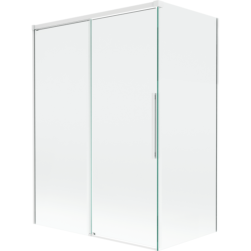 Mexen Rox Duschabtrennung 2-flügelig verschiebbar 120 + 70 x 150 cm, transparent, weiß - 8C9-120-070-20-00