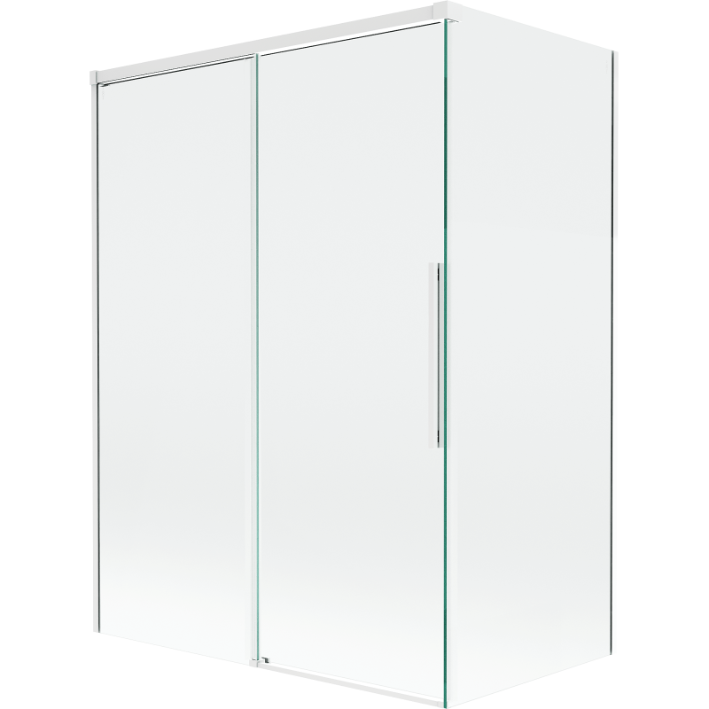Mexen Rox parawan nawannowy 2-skrzydłowy rozsuwany 120 + 70 x 150 cm, transparent, biały - 8C9-120-070-20-00