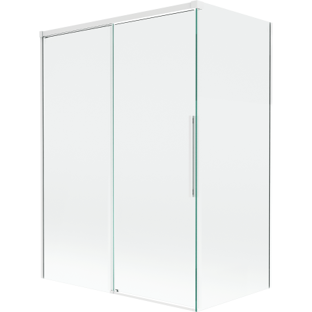 Mexen Rox parawan nawannowy 2-skrzydłowy rozsuwany 120 + 70 x 150 cm, transparent, biały - 8C9-120-070-20-00