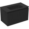 Mexen Rivel bathroom cabinet 80 cm with Otis sink, 1 drawer, fluted, black matt - 91A20-08047-1-BF71-W18M71