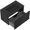 Mexen Rivel Badezimmerschrank 80 cm mit Waschbecken Otis, 1 Schublade, geriffelt, schwarz matt - 91A20-08047-1-BF71-W18M71