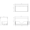 Mexen Rivel badmeubelkast 80 cm met wastafel Otis, 1 lade, geribbeld, zwart mat - 91A20-08047-1-BF71-W18M71