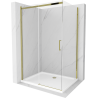 Mexen Omega kabina prysznicowa rozsuwana 110 x 70 cm, transparent, złota + brodzik Flat - 825-110-070-50-00-4010