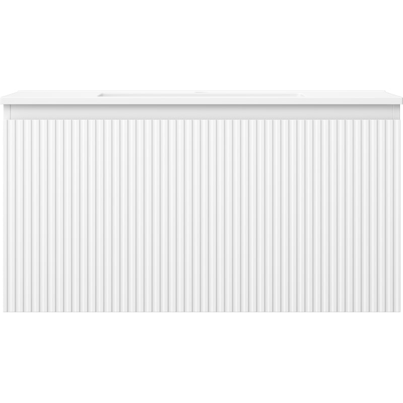 Mexen Rivel vannitoakapp 90 cm koos Otis, 1 sahtliga, sooneline, valge matt - 91A20-09047-1-BF01-W18M01