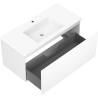 Mexen Rivel 100 cm Bathroom Cabinet with Sink Otis, 1 Drawer, Fluted, Matte White - 91A20-10047-1-BF01-W18M01