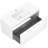 Mexen Rivel mobiletto da bagno 100 cm con lavabo Otis, 1 cassetto, scanalato, bianco opaco - 91A20-10047-1-BF01-W18M01
