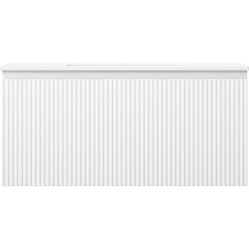 Mexen Rivel mueble de baño 100 cm con lavabo Otis, 1 cajón, ranurado, blanco mate - 91A20-10047-1-BF01-W18M01