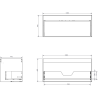 Mexen Rivel badkamerkast 100 cm met wastafel Otis, 1 lade, gegroefd, wit mat - 91A20-10047-1-BF01-W18M01