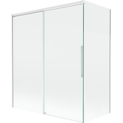 Mexen Rox parawan nawannowy 2-skrzydłowy rozsuwany 140 + 70 x 150 cm, transparent, biały - 8C9-140-070-20-00