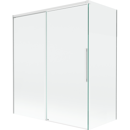 Mexen Rox parawan nawannowy 2-skrzydłowy rozsuwany 140 + 70 x 150 cm, transparent, biały - 8C9-140-070-20-00