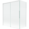 Mexen Rox badwand 2-delig schuifbaar 140 + 70 x 150 cm, transparant, wit - 8C9-140-070-20-00