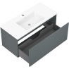 Mexen Rivel armario de baño de 100 cm con lavabo Otis, 1 cajón, ranurado, grafito mate/blanco mate - 91A20-10047-1-BF66-W18M01