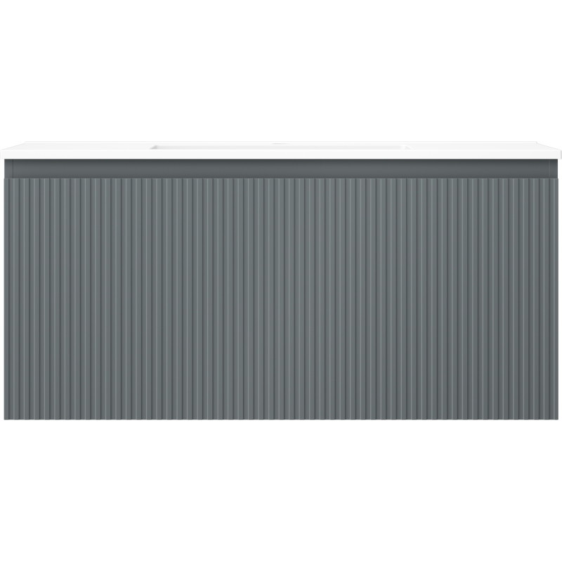 Mexen Rivel armario de baño de 100 cm con lavabo Otis, 1 cajón, ranurado, grafito mate/blanco mate - 91A20-10047-1-BF66-W18M01