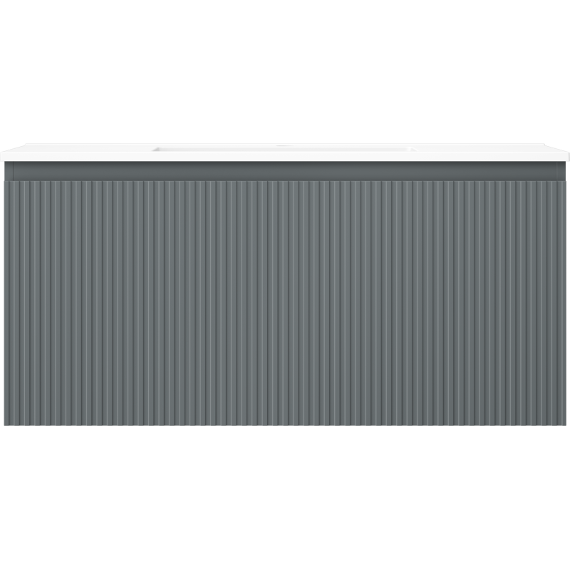 Mexen Rivel badkamerkast 100 cm met wastafel Otis, 1 lade, gegroefd, grafiet mat/wit mat - 91A20-10047-1-BF66-W18M01