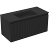 Mexen Rivel Badezimmerschrank 100 cm mit Waschbecken Otis, 1 Schublade, geriffelt, schwarz matt - 91A20-10047-1-BF71-W18M71