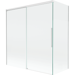 Mexen Rox διπλή συρόμενη επιφάνεια μπάνιου 150 + 70 x 150 cm, διαφανής, λευκή