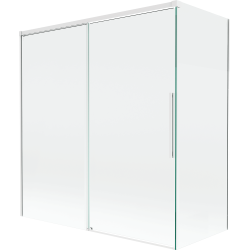 Mexen Rox parede para banheira 2 painéis deslizantes 150 + 70 x 150 cm, transparente, branco - 8C9-150-070-20-00