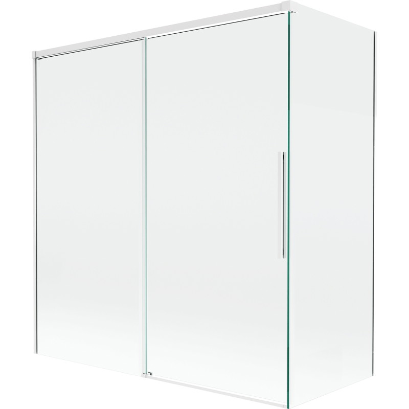 Mexen Rox vannitoa ekraan 2-ukseline liuglev 150 + 70 x 150 cm, läbipaistev, valge - 8C9-150-070-20-00